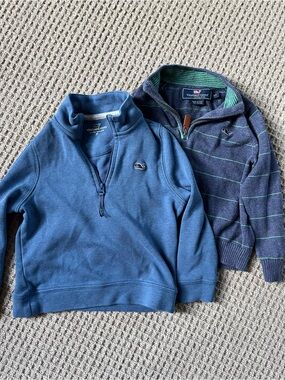 Vineyard Vines Boys' Blue & Navy Quarter-Zips set 3T